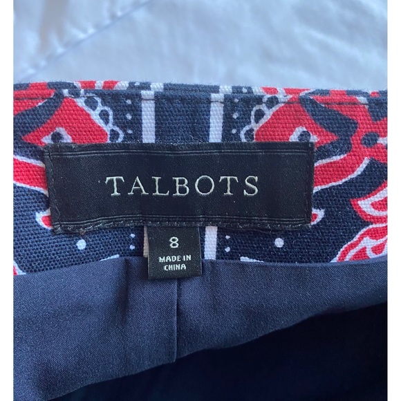 Red and Blue Paisley Pattern Skirt - Talbots - Picture 2 of 4